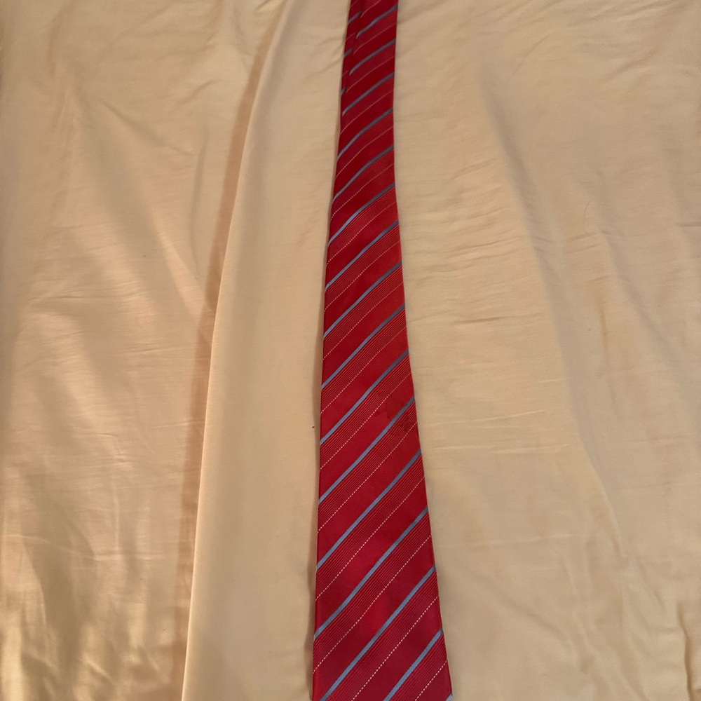 Setazone Red and Blue Striped Silk Tie